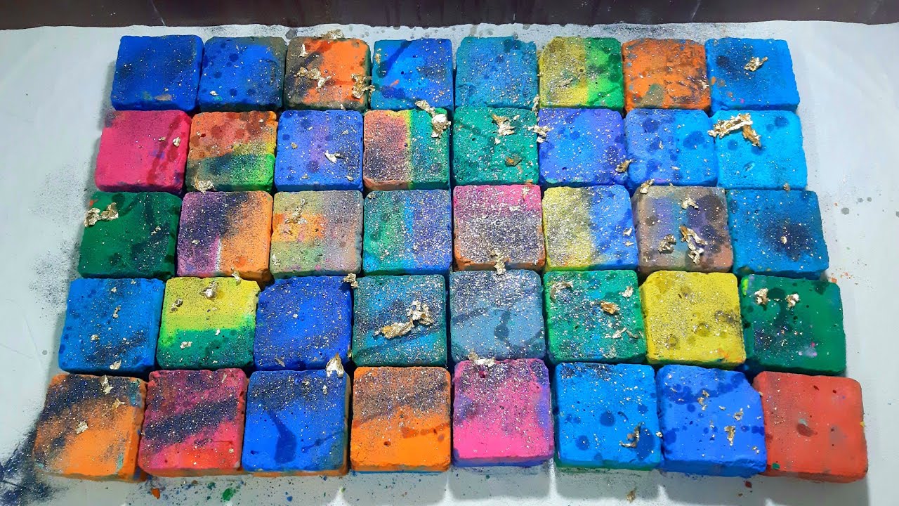 40 AV Dyed Gym Chalk Blocks Crush//14K Celebration 🎉🎊 #thankyou # ...