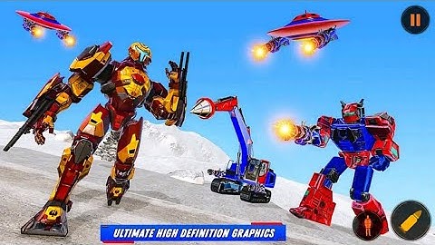 Snow Excavator Vehicles Construction  Robot Transform Game 2021 - Android Gameplay