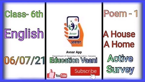 Class-6th English/Active survey on Avsar App 06/07/21
