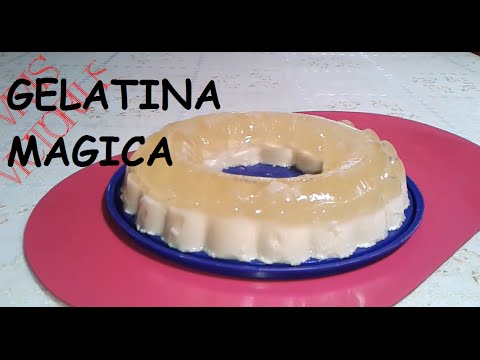 GELATINA MAGICA DE PIÑA CON CREMA UNA MEZCLA 2 COLORES 