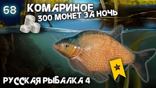 Русская рыбалка 4 - Комариное. 300 серы за ночь, точка на Трофейного Леща ! [#68]