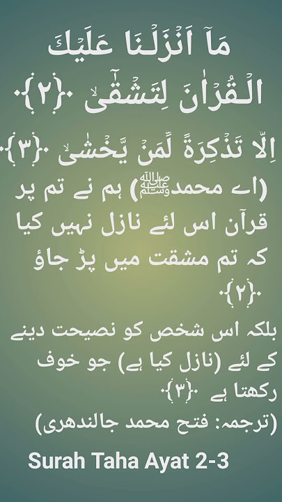 SURAH TAHA| Surah Taha Ayat no:2-3