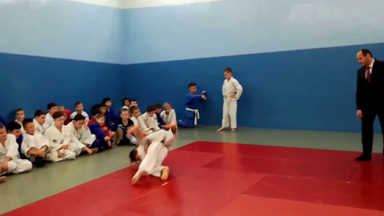 Judo. Game-winning shot. (shoulder to the knees)