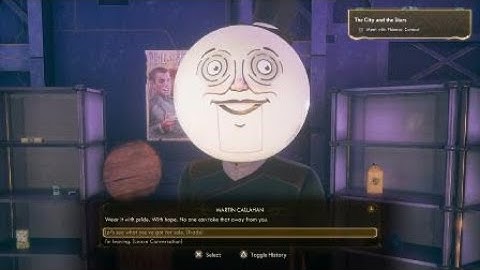 Talking to Martin Callahan while wearing the same hat as him - The Outer Worlds