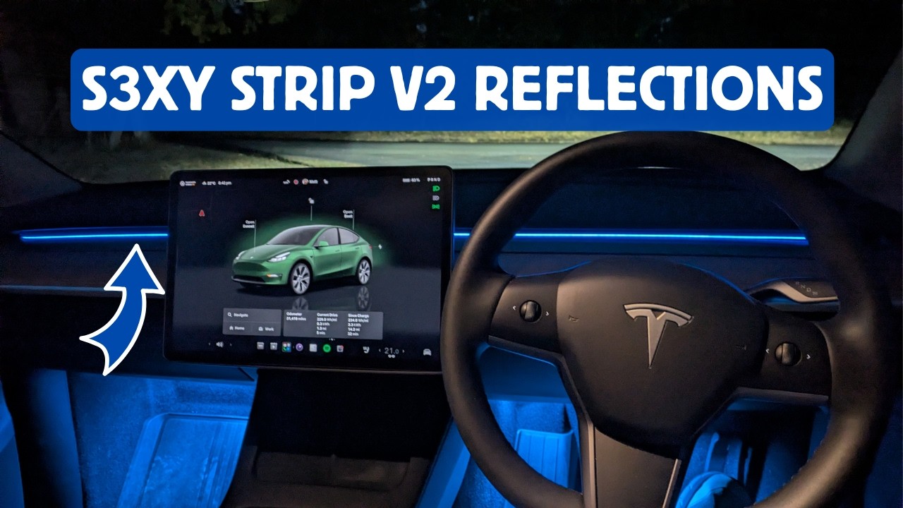 Tesla S3XY Strip V2 Lower Mount — Night Reflections Tested - YouTube