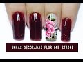 Unhas Decoradas Flor em camadas One stroke | Aline Makelyne