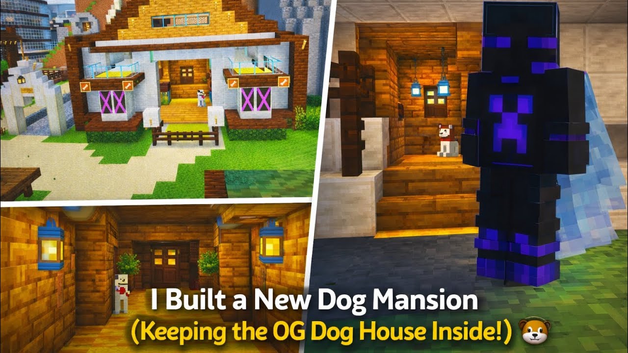I Built a New Dog Mansion in Minecraft 🐶🏠 (Comment Your Username to ...