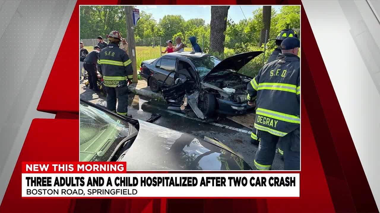 4 hospitalized after car crash on Boston Road in Springfield - YouTube