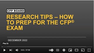 Research Tips – How to Prep for the CFP® Exam