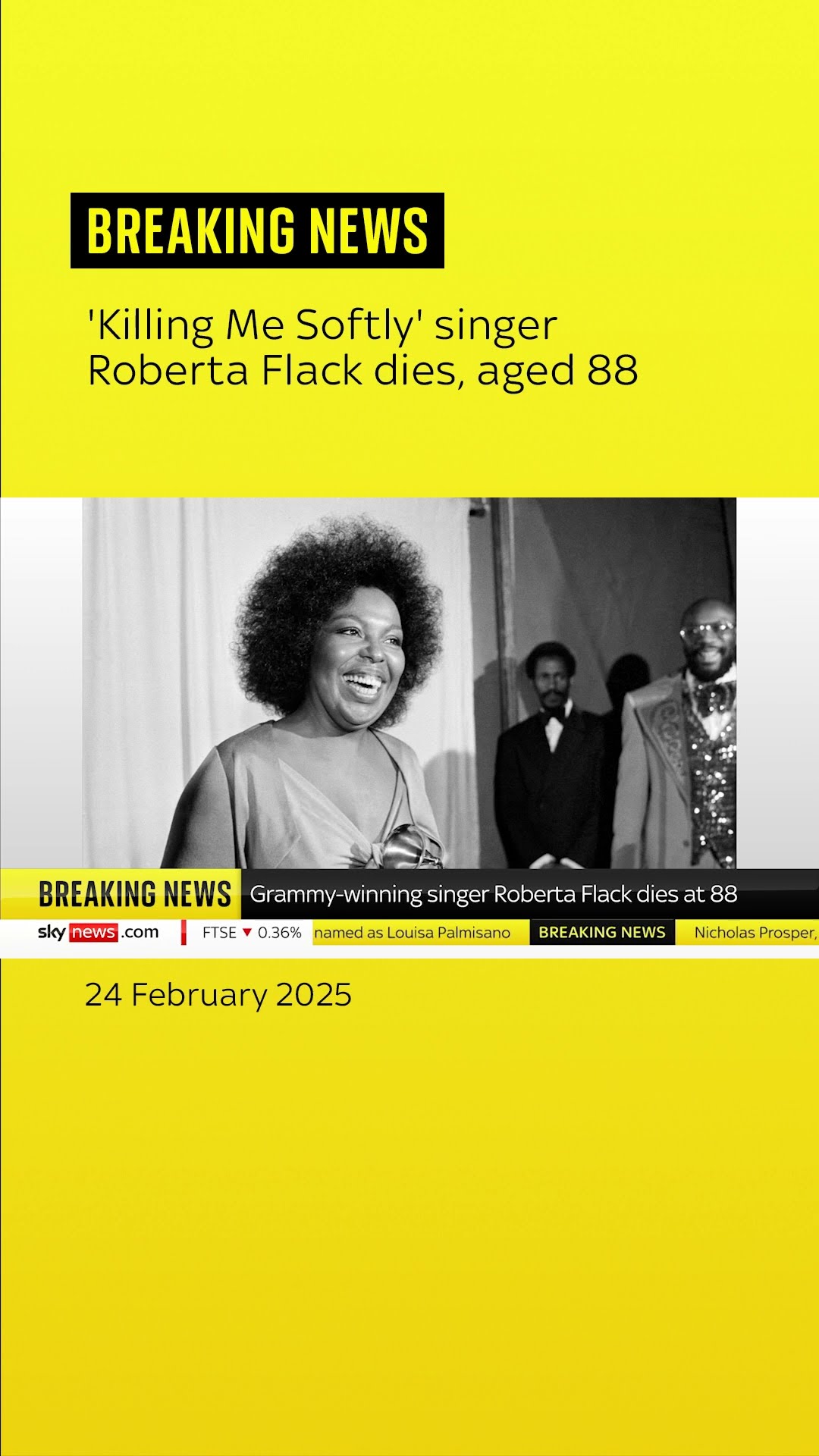 'Killing Me Softly' singer Roberta Flack dies, aged 88