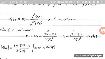 مادة تحليل عددي   Newton Raphson Method