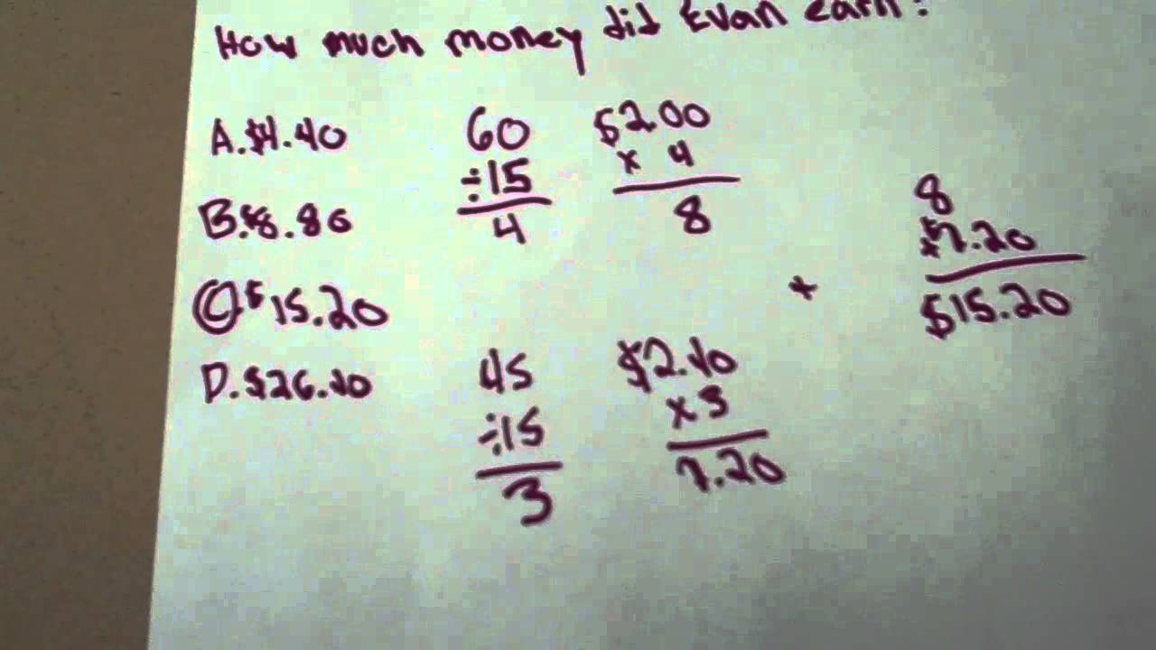 2012 2013 Released 7th Grade Math EOG Problem 24 YouTube