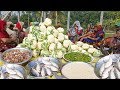 80 KG Cauliflower, 30 KG Pulses & Hilsa Fish Mixed Gravy Curry Cooking For Full Village People