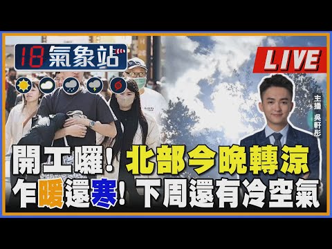 【TVBS18氣象站】開工囉! 北部今晚轉涼 乍暖還寒! 下周還有冷空氣｜主播吳軒彤 說氣象LIVE