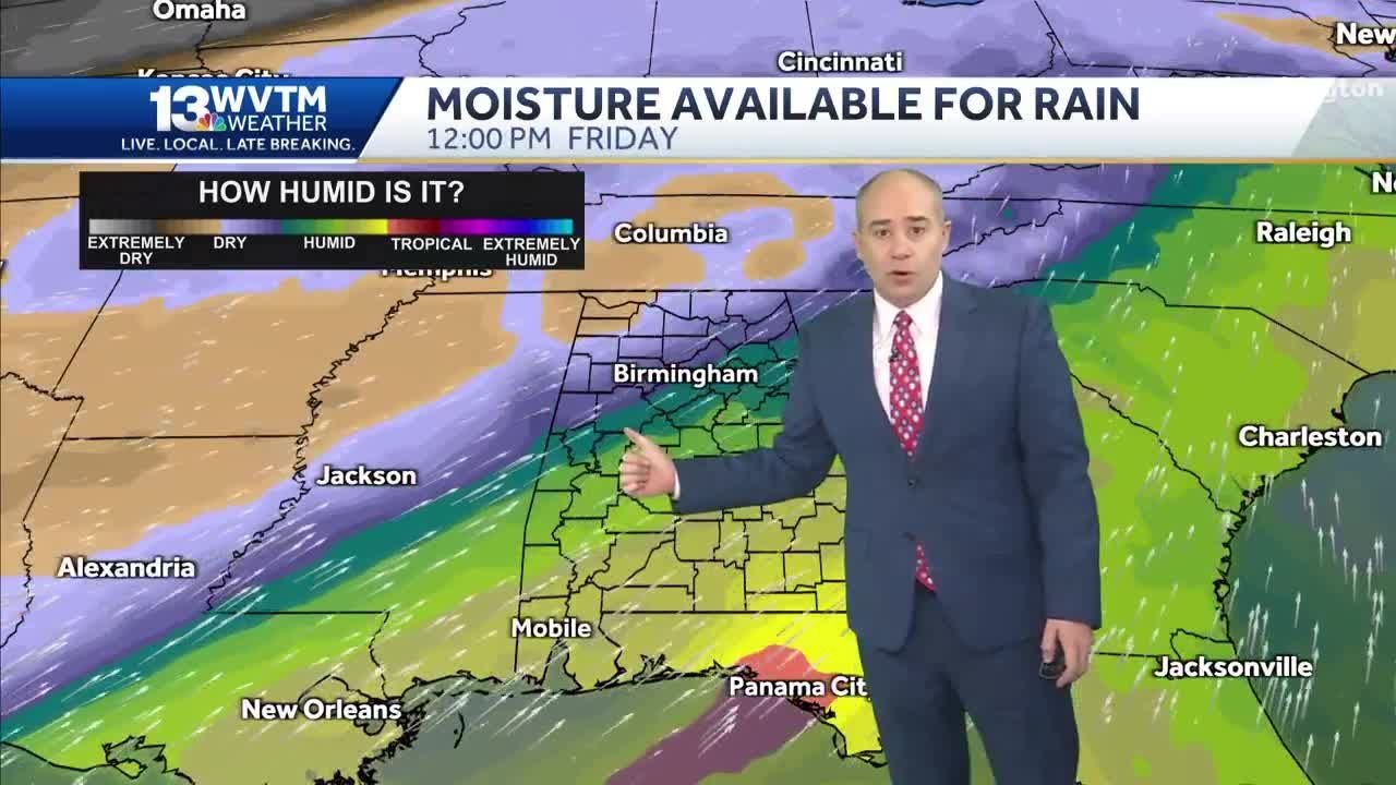 Cold, dry weather Tuesday and Wednesday, and then Alabama's weather