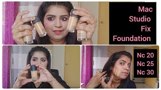 Mac Studio fix Foundation Shades NC 20, NC 25 and NC 30 Comparison | Fair to Medium Skintone