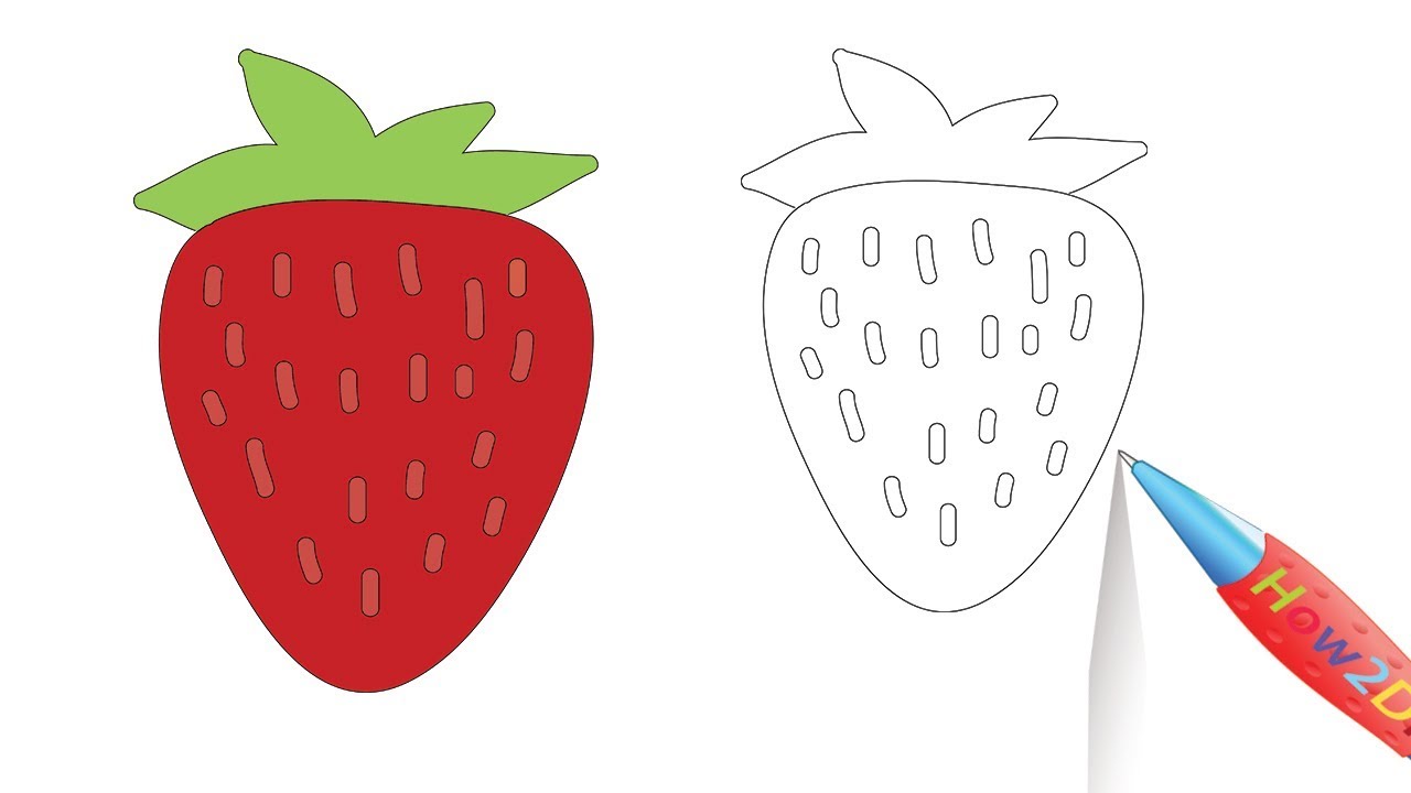 How To Draw A Strawberry Easy Drawing Coloring Page Youtube