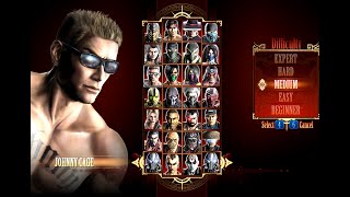 Mortal Kombat 9 Johnny Cage Arcade Ladder Medium No round lost