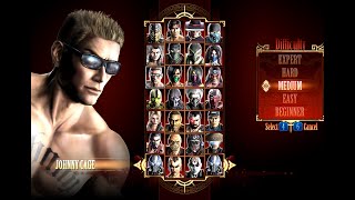 Mortal Kombat 9 Johnny Cage Arcade Ladder Medium No Round Lost