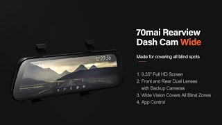 2020 신제품 샤오미 70mai 룸미러형 9.35 인치 최신 블랙박스 대시캠 Xiaomi New 9.35 Inch 70mai Rearview Dash Cam