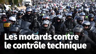 Les motards manifestent contre le contrôle technique des deux-roues motorisés