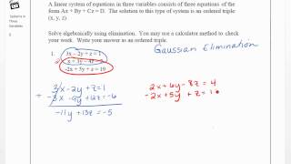 systems in three variables