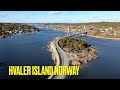 HVALER ISLAND (FREDRIKSTAD) NORWAY / DRONE VIEW /4K