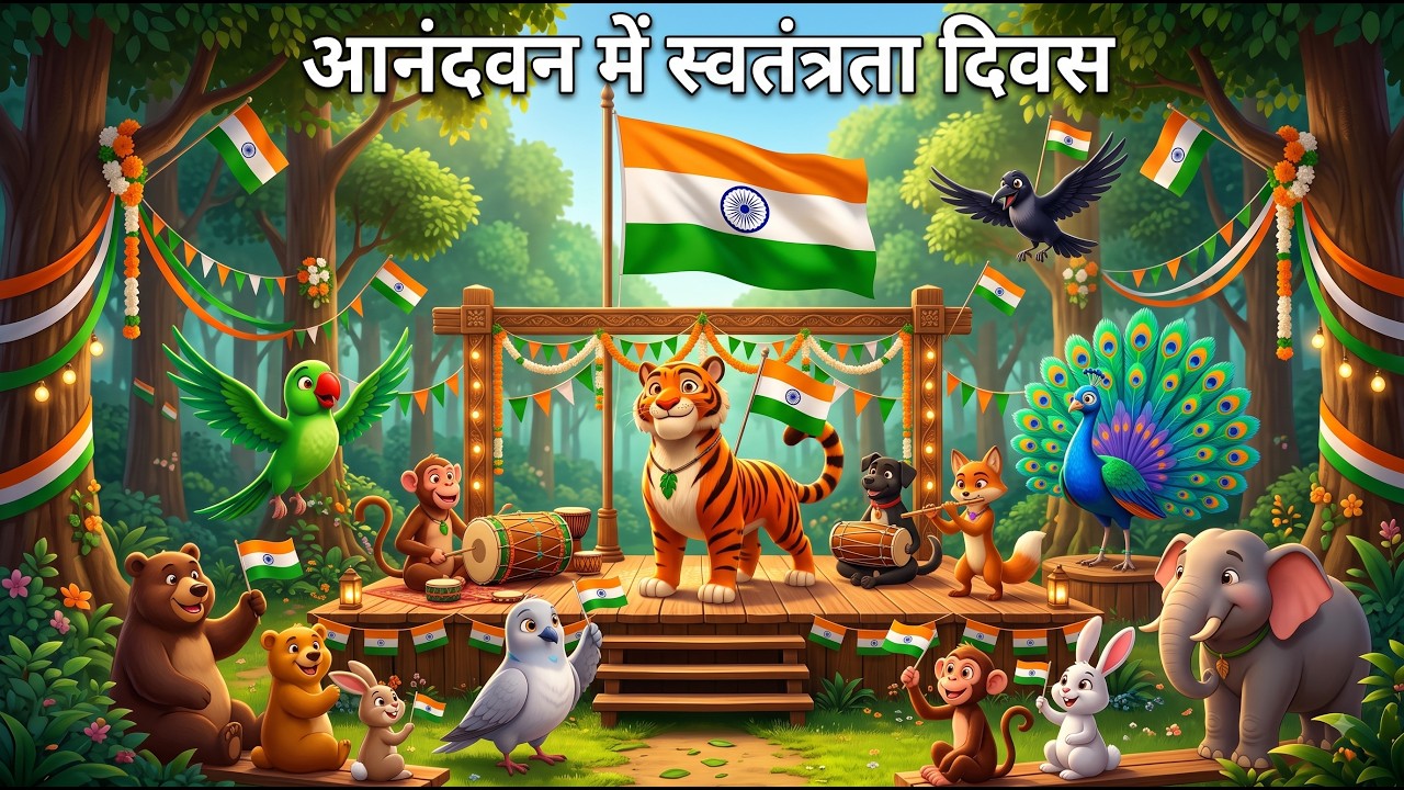 आनंदवन में स्वतंत्रता दिवस का जश्न | Desh Bhakti Songs | Sheru & Friends | Hindi Cartoon