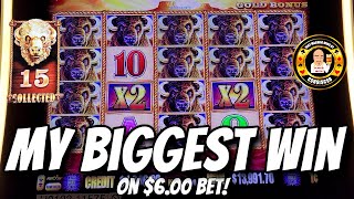 MY BIGGEST WIN EVER on $6 bet on Buffalo Gold ALL 15 HEADS screenshot 4