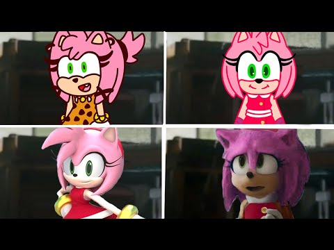 Sonic The Hedgehog Movie AMY SONIC BOOM VS AMY SONIC PRIME Uh Meow All Designs Compilation