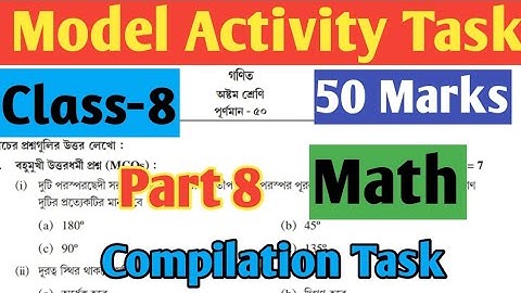 Class 8 Math 50 Marks Model Activity Task Part 8//November Final Task