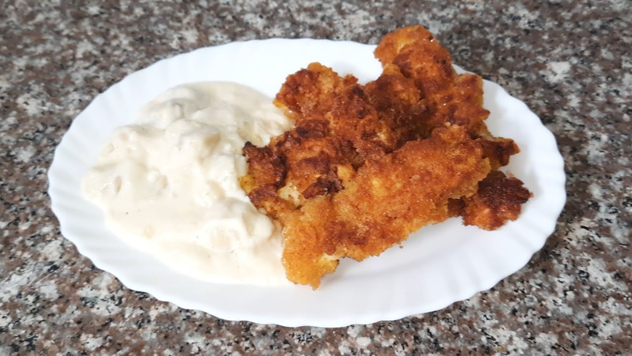 دجاج كنتاكي KFC صلصة بيضاء بالفطر 💯 poulet crispy croustillant + sauce blanche avec champignons