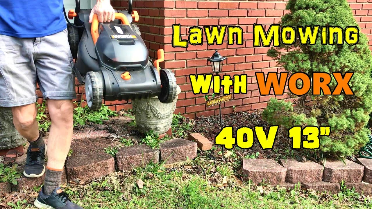 WORX 40v 14" Cordless Mower for SMALL YARDS / Overview & Trial - YouTube