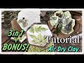 Air dry clay imprinting bowls with leaves home decor, 3in1 tutorial,  Bonus in the end!!!