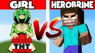 GIRL vs HEROBRINE – PvZ vs Minecraft vs Smash