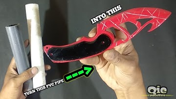 Making my own fully customized CS:GO Gut knife from PVC pipe