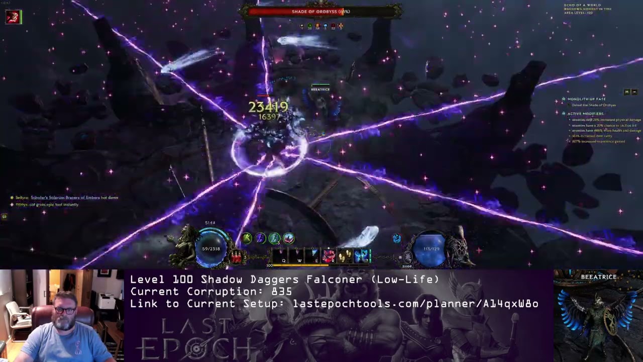 Last Epoch - Shadow Daggers Falconer - 835 Corruption - Orobyss