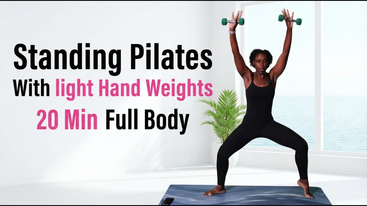 20 Min Standing Pilates With Weights Full Body Sculpt Without the Floor