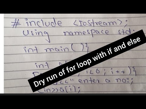 Dry run of for loop with if and else in c++ programming |c++ ...