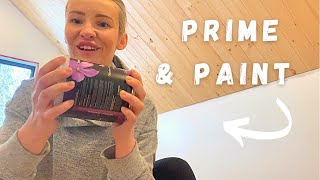 Tongue and Groove Pine CEILING+ PAINTING new drywall | BUILDING a CABIN in the WOODS