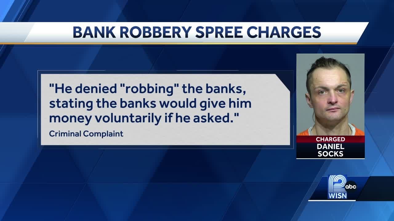 Cedarburg man charged with bank robbery spree in Milwaukee County - YouTube
