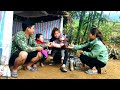 visited my youngest sister with homemade coconut jam - Harvesting wild bamboo shoots
