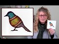 A Card Made With The Bird Shaped Sticker Stencil  - A Lavinia Stamps Tutorial