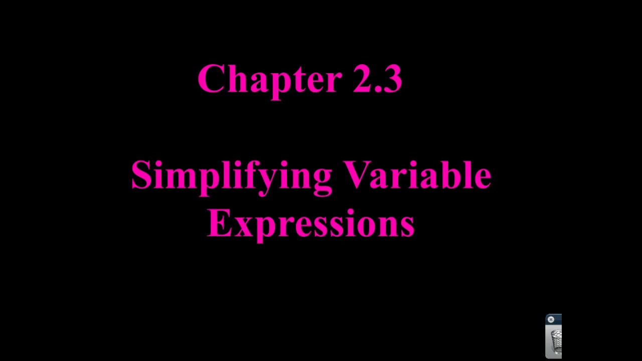 Simplifying Variable Expressions YouTube Simplifying Variable Expressions YouTube