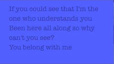 You Belong With Me (Taylor Swift) Lyrics