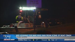Austin Police believe missing man fled from boat crash in Lake Austin, one person injured