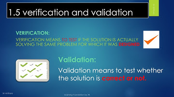 Verification and validation | Trace table | Using invalid data for testing | 9th class new computer