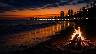 Campfire Close-Up Gentle Flames Dancing in the Dark🔥