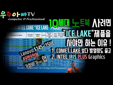 10세대 ICE LAKE Lenovo S145-15IIL 제품 메모리 HDD 추가 성능테스트 코멧레이크 삼성 NT950XCR-A58A제품과의 비교도...