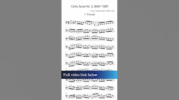 Thumbnail of Bach – Cello Suite No. 3 in C major, BWV 1009: Prelude (1st Movement) | FollowScore Real Recording